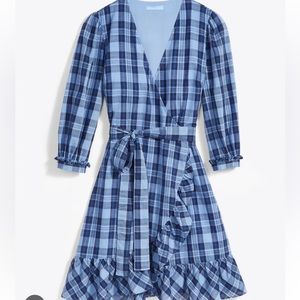 Draper James Reba plaid wrap dress size 14